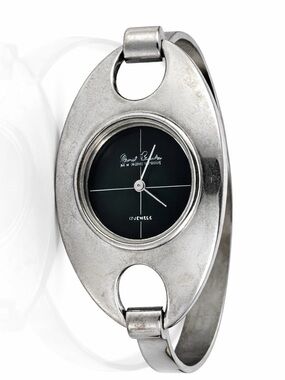 Marcel Boucher silver mid century watch- 17 jewel winding movement